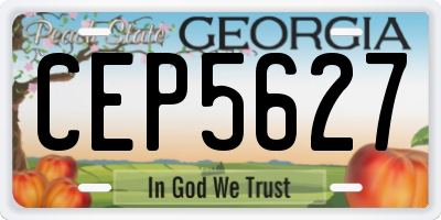 GA license plate CEP5627