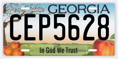 GA license plate CEP5628