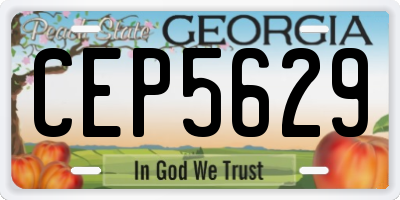 GA license plate CEP5629