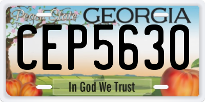 GA license plate CEP5630
