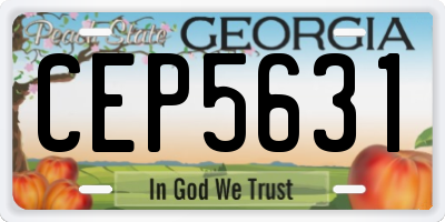 GA license plate CEP5631