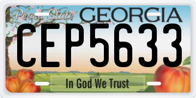 GA license plate CEP5633