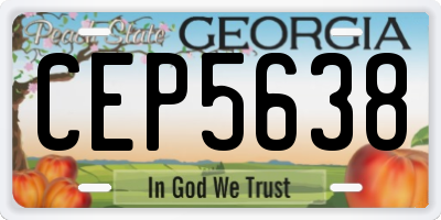 GA license plate CEP5638