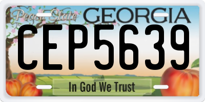 GA license plate CEP5639