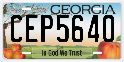 GA license plate CEP5640