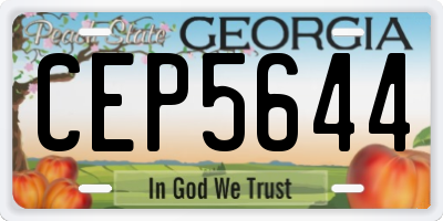 GA license plate CEP5644