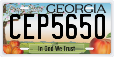 GA license plate CEP5650