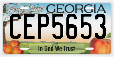 GA license plate CEP5653