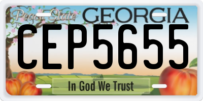 GA license plate CEP5655