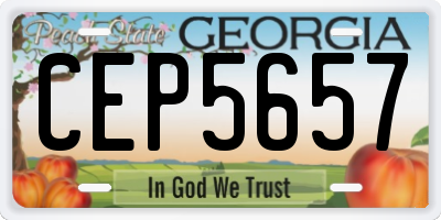 GA license plate CEP5657