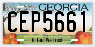 GA license plate CEP5661