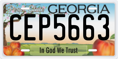 GA license plate CEP5663
