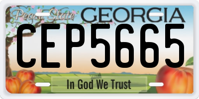 GA license plate CEP5665