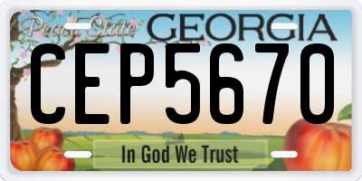 GA license plate CEP5670