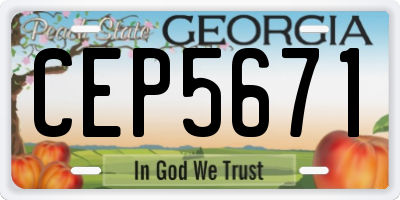 GA license plate CEP5671