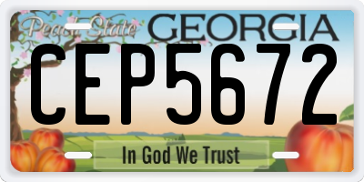 GA license plate CEP5672