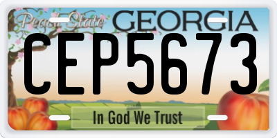 GA license plate CEP5673