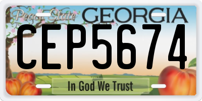 GA license plate CEP5674