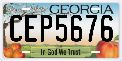 GA license plate CEP5676