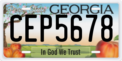 GA license plate CEP5678