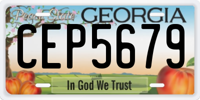 GA license plate CEP5679