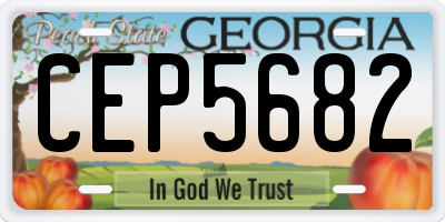 GA license plate CEP5682