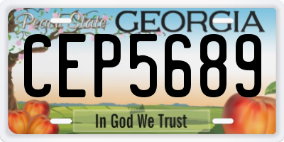 GA license plate CEP5689