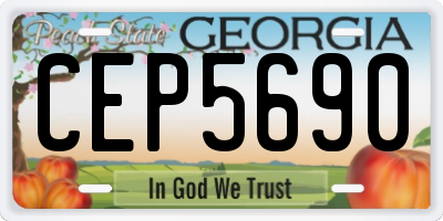 GA license plate CEP5690