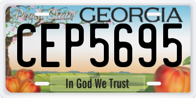 GA license plate CEP5695