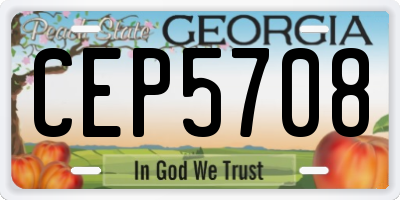 GA license plate CEP5708