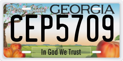 GA license plate CEP5709
