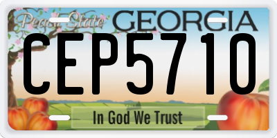 GA license plate CEP5710