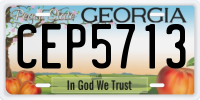 GA license plate CEP5713