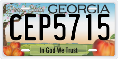 GA license plate CEP5715