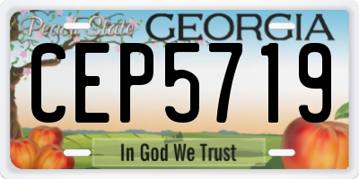 GA license plate CEP5719