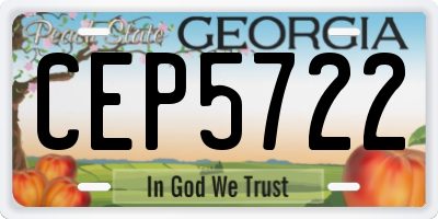 GA license plate CEP5722