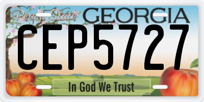 GA license plate CEP5727