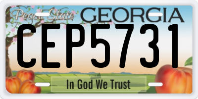 GA license plate CEP5731