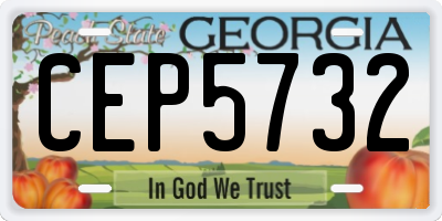 GA license plate CEP5732