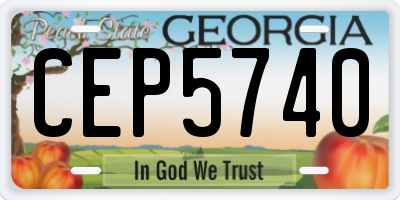GA license plate CEP5740