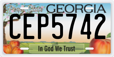 GA license plate CEP5742