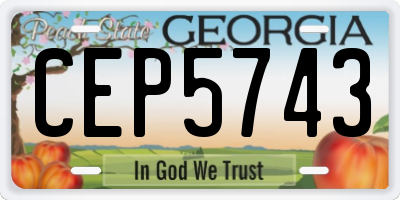 GA license plate CEP5743