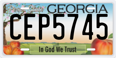 GA license plate CEP5745