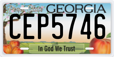 GA license plate CEP5746