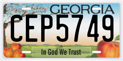 GA license plate CEP5749