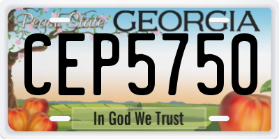 GA license plate CEP5750