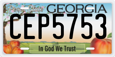 GA license plate CEP5753