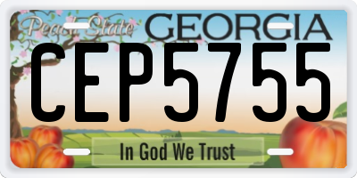 GA license plate CEP5755
