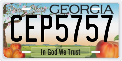GA license plate CEP5757