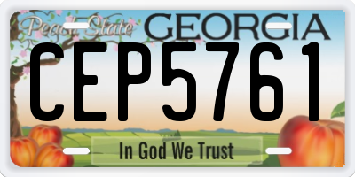 GA license plate CEP5761
